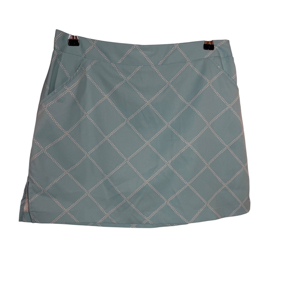 Coral Bay Golf Skort Petite Blue Diamond Print Athletic Skirt size 10P